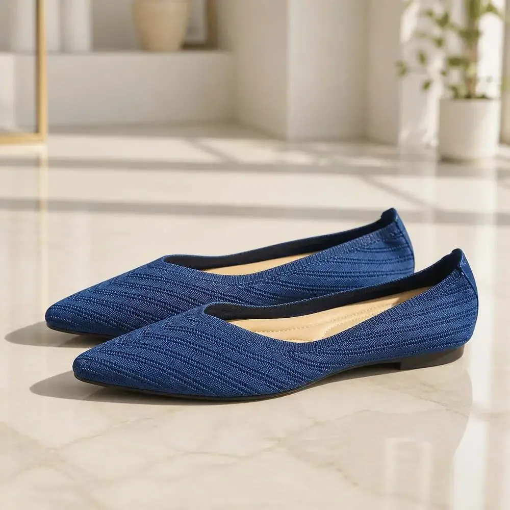 Women's Business Casual Flats, Blue, Size US 10.5/EU 41